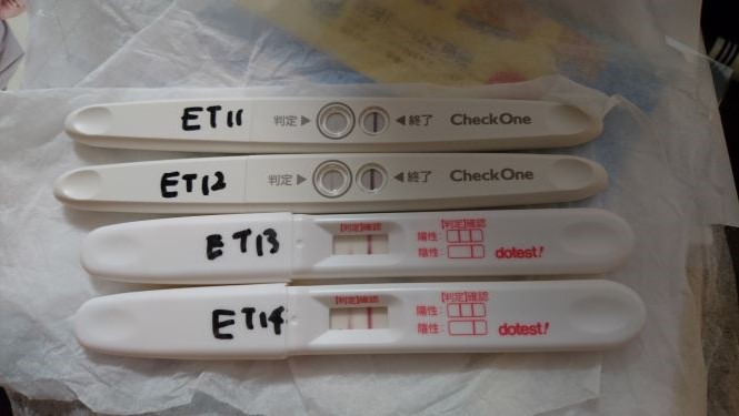 妊娠検査薬ET11、ET12、ET13、ET14。チェックワン、ドゥーテスト、フライング